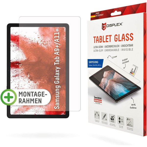 Displex Displayschutzglas Tablet Glass für Samsung Galaxy Tab A11+, Samsung Galaxy Tab A9+, Bildschirmschutz, Schutzglas, Splitterschutz, kratzfest