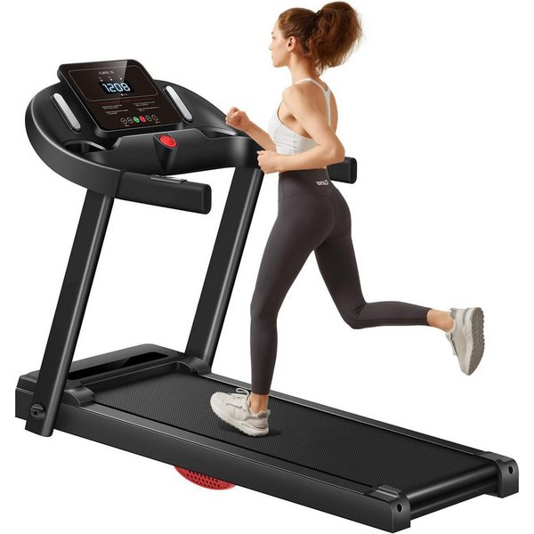 BAYMATE Laufband Für Zuhause Laufbänder (Aufgerüsteter leiser Motor, Treadmill for Home mit 12 Trainingsprogrammen,Max Belastung 136KG), mit Herzfrequenzmonitor
