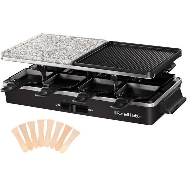 RUSSELL HOBBS Raclette 26280-56, 8 Raclettepfännchen, 1400 W, Grill für 8 Personen, Multi-Grill