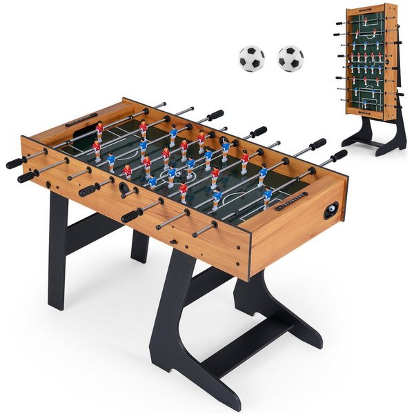 COSTWAY Kickertisch, 120cm Tischkicker klappbar, Tischfußball platzsparend