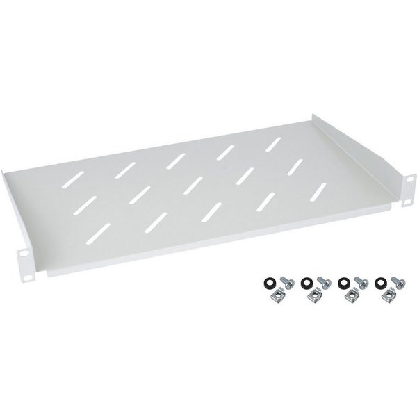HMF Serverschrank HMF 65499 Fachboden für Serverschrank, 19 Zoll, 1 HE, 250 mm Einbautiefe, Lichtgrau