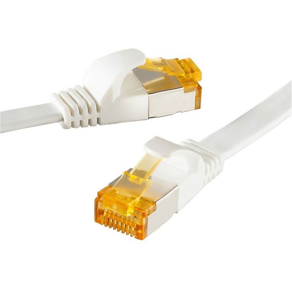 SEBSON LAN Kabel 10m CAT 7 flach, Netzwerkkabel 10 Gbit/s - RJ45 Stecker Netzwerkkabel, (1000 cm)