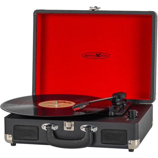 Reflexion HIF1979BT Koffer Plattenspieler Plattenspieler (Riemenantrieb, Bluetooth, AUX-IN, Bluetooth, USB, Cinch-Ausgang, Kopfhörer-Buchse)