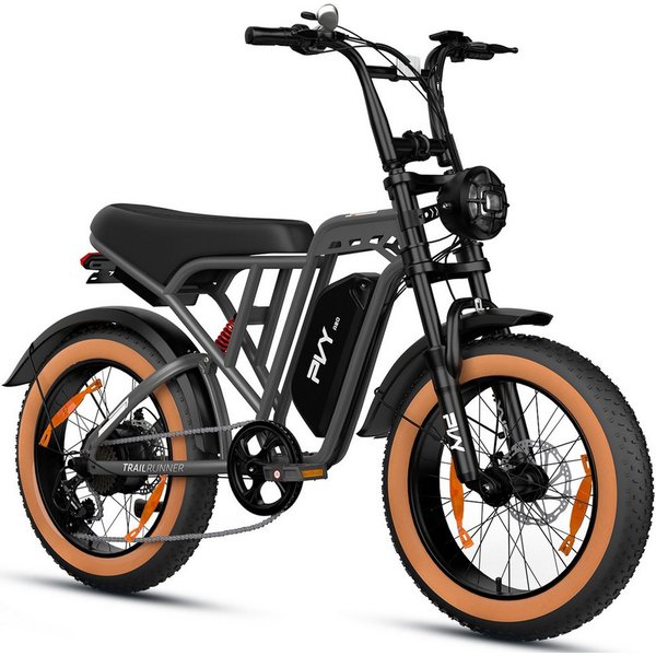 Vankel E-Bike Mountainbike Fat E-Bikes E-Fahrrad Damen u. Herren 960 WH Pedelec Max.120 km E-MBT, Kettenschaltung, Heckmotor, 960 Wh, (Beleuchtungsset mit Batte