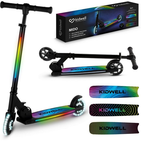 COIL Balance Scooter Kinderroller, Tretroller, Balance-Roller, Cityroller, ABEC-7-Lager, Anti-Rutsch-Plattform mit LED, Räder: PU