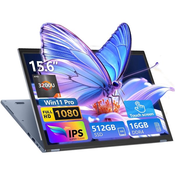 Ninkear 2 in 1 Convertible Laptop,15.6 Zoll (1920x1080),AMD Ryzen 3 3200U Business-Notebook (AMD AMD Ryzen™ 3 3200U, Radeon™ Vega 3 Grafikkartenserie, 16 GB, 51