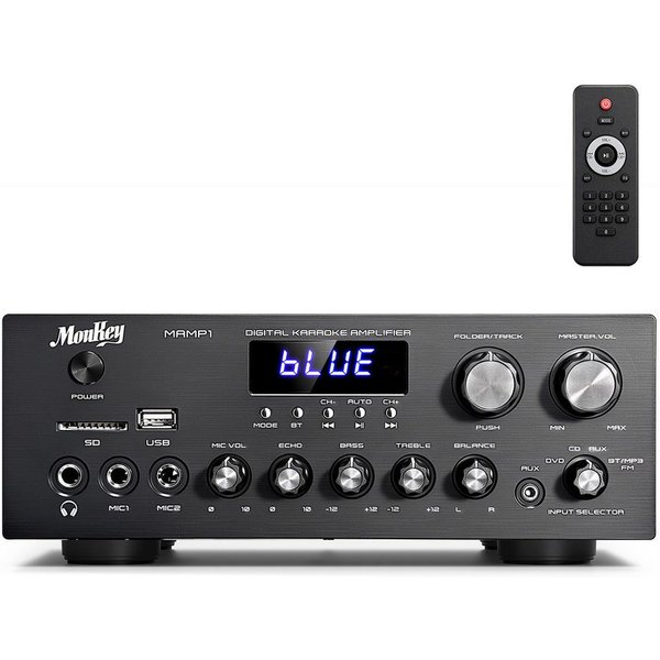 Moukey MAMP1 2-Kanal Stereo-Verstärker Leistungsverstärker Bluetooth Verstärker (220 W, 2 Kanäle)