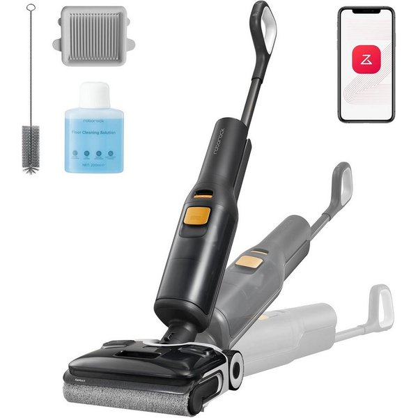Roborock Nass-Trocken-Akkusauger F25 XT Nass-Trocken-Staubsauger, 180° Lie Flat, 20.000 Pa Hartbodenreiniger mit Zero Tangle, 90°C Heißluft-Schnelltrocknen, ele