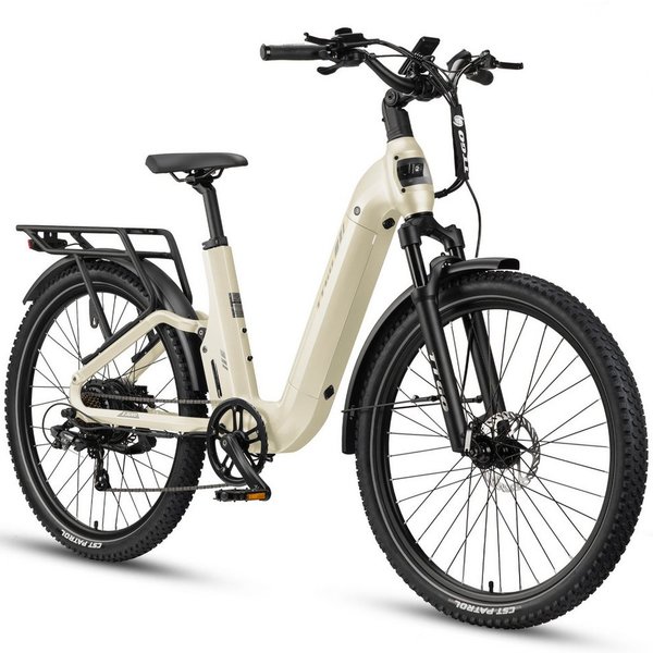 TTGO E-Bike Cityrad 28 Zoll Damen Herren, SUV, Fully, 48V 720Wh bis zu 140km, Bremslicht, 7 Gang Shimano ARDTY300D Schaltwerk, Kettenschaltung, Heckmotor, 720 W