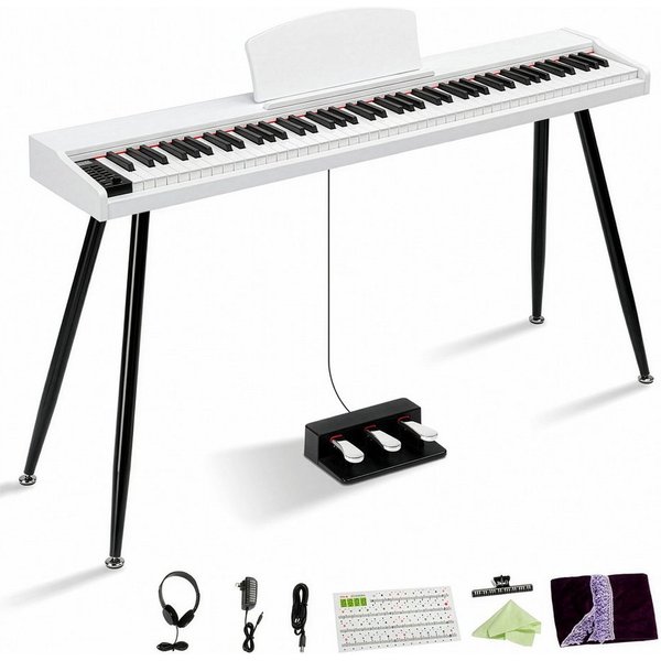 LALAHO Digitalpiano E-Piano 88 Tasten halbgewichtete Tastatur,Bluetooth und MIDI, Digital Keyboard mit Aufnahmefunktion, Transponierung