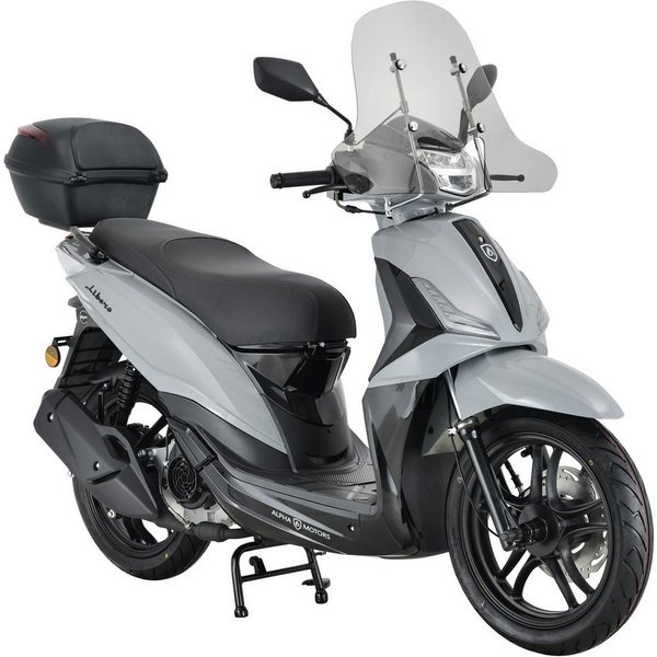 Alpha Motors Motorroller Motorroller Libero 125 ccm 90 km/h 16" inkl. Topcase und Windschild, 125 ccm, 90 km/h, Euro 5