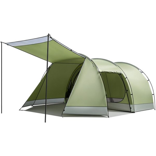 Lumkudos Tunnelzelt Camping Zelt 4 Personen Zelte 5000 mm Familienzelt 420 x 260 x 150 cm, Personen: 4 (Packung, 1 tlg., Tragetasche, Bodenplane, Innenzelt mit 
