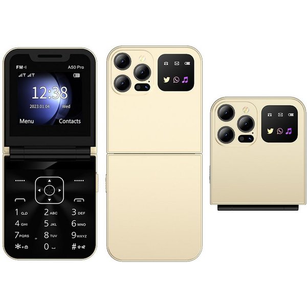 Athlix SERVO i16 PRO Flip Mobiltelefon 2G GSM Rentner Kinder Smartphone Klapphandy (180° Flip-Design, Dual-SIM, große Tasten)