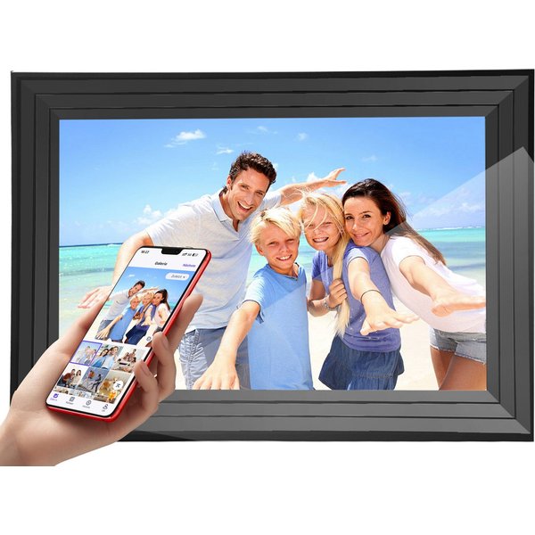 CkeyiN 10,1'' Digitaler Fotorahmen mit WiFi-Fotoübertragung 1920 x 1080 Pixel Digitaler Bilderrahmen (Touchscreen Digitaler Bilderrahmen mit VPhoto Foto/Video-S