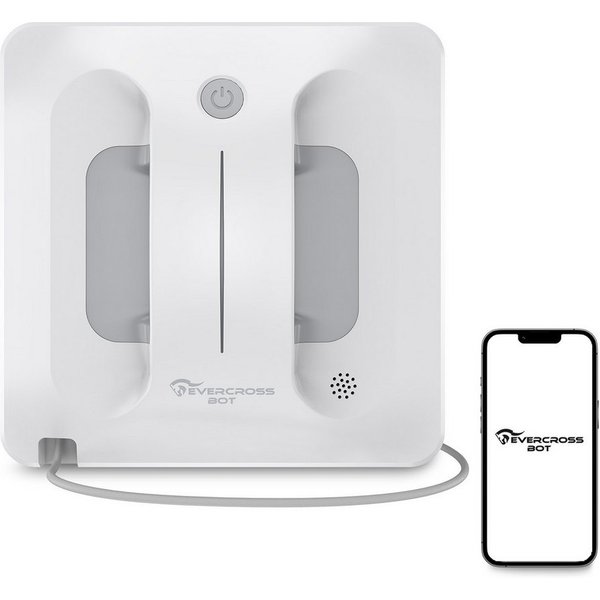 EVERCROSS BOT Fensterputzroboter mit 4 Sprühdüsen & Wasserpumpe, 60 m² Reichweite, (mit 80ml Wassertank) Fernbedienung & APP-Steuerung, Stromausfallschutz