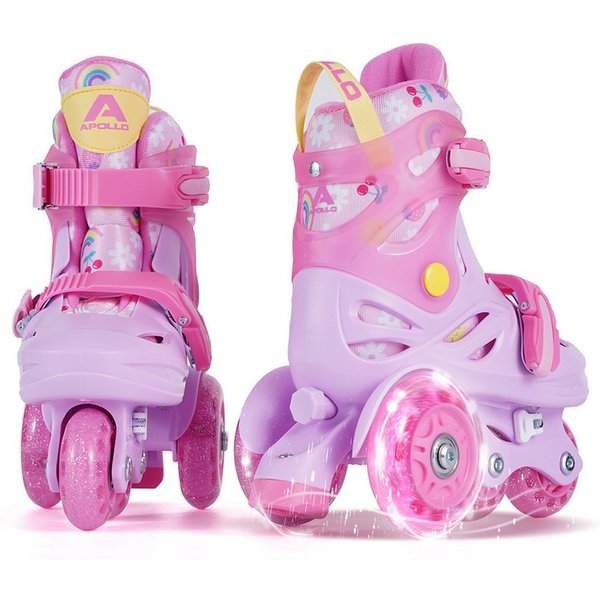 Apollo Rollschuhe Verstellbare Hybrid-Rollschuhe Kinder, Größe 26-30, ideal für Anfänger, mit LED-Rollen, stabil & farbenfroh