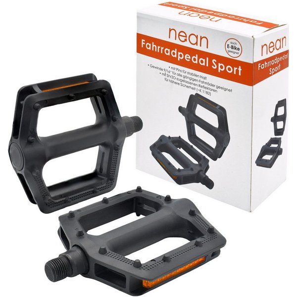 nean Fahrradpedale Fahrradpedale Pedale Sport (mit Reflektor, StVZO-Zugelassen, 9/16", 2er-Set)