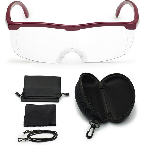 FALINGO Lupenbrille Vergrößerungsbrille Leselupe Lupe auf der Nase Vergrößerung auf 200%, inkl. Hardcase und Zubehör, Geeignet für Brillenträger, Beide Hände fr
