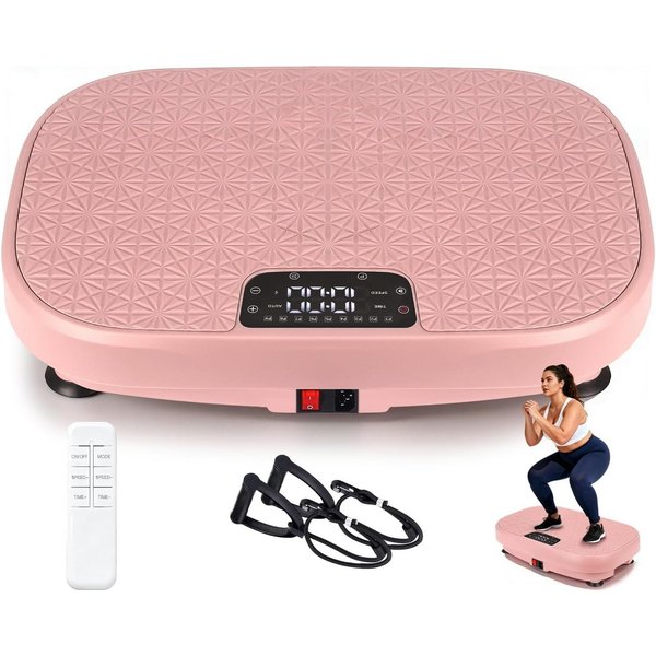 Nettlife Vibrationsplatte 3D 9 Trainingsprogramme 199 Intensitätsstufen Bluetooth 2 Bändern, 200 W, Vibration Plate Bluetooth Fitnessgeräte Zuhause Max. Belastu