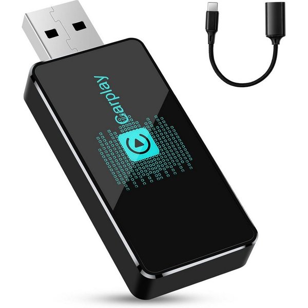 Vivitar CarPlay Wireless Adapte für iPhone – 2025 Neueste Version USB-Adapter 3,5-mm-Klinke zu USB Typ A, Wireless USB Carplay Stick Plug & Play für iOS 10+ Sch