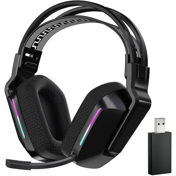 ANYSUN Kabelloses Gaming-Headset Bluetooth Gaming-Kopfhörer Schwarz Gaming-Headset (Headset Mit Mikrofon Geräuschunterdrückung, Bluetooth Headset, für PC/PS4/PS