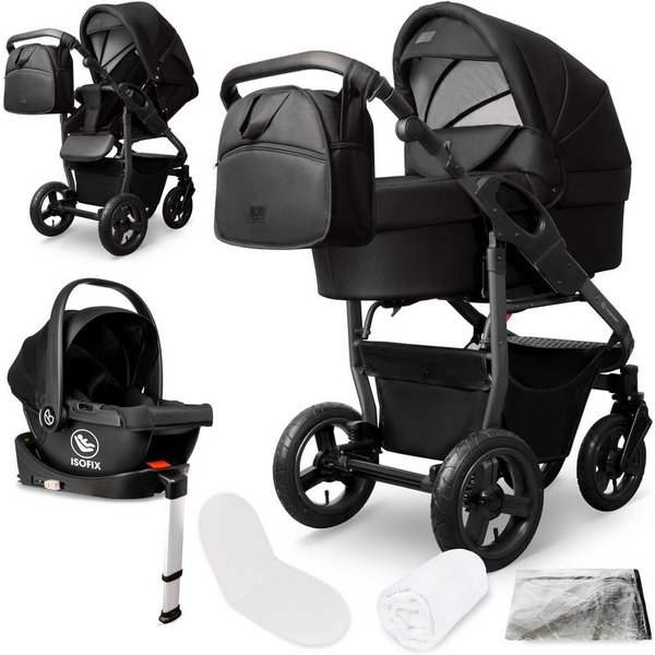 bergsteiger Kombi-Kinderwagen Babywagen Capri 3in1, Kombikinderwagen Komplettset, (10-tlg)