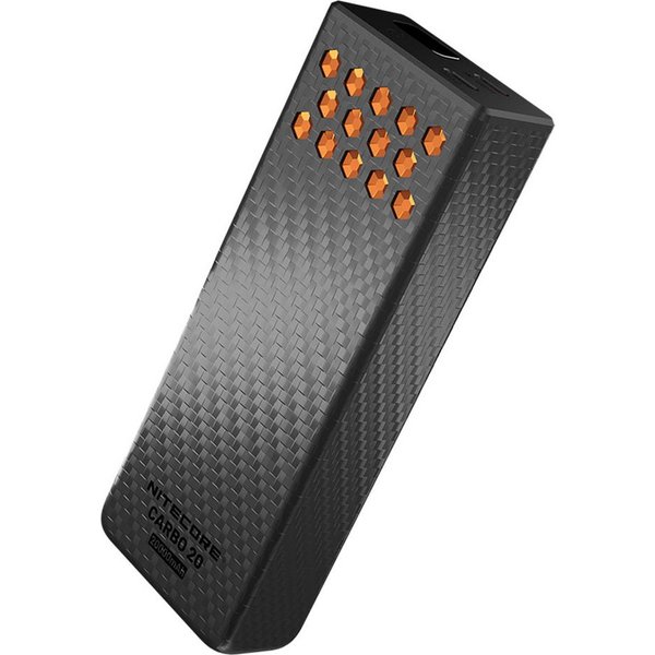 Nitecore Carbo20 Powerbank 20000mAh - Orange Fast Charge Powerbank 20000 mAh (3,88 V, 1 St), Passthrough-fähig, wasserdicht