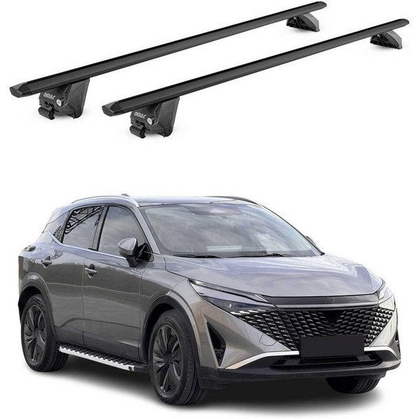 OMAC Dachträger für Nissan Qashqai J12 2021-2025 Schwarz ABE 2x (2-St), Wasserbeständig,Abnehmbar,Multifunktional,Leichtgewichtig