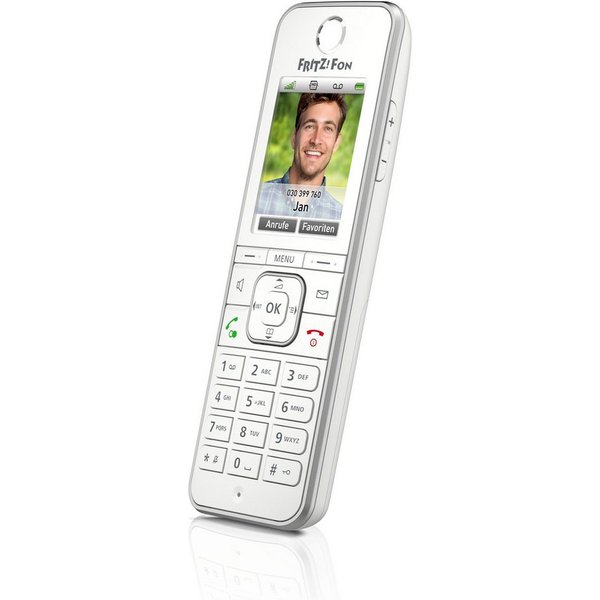 Fritz! FRITZ!Fon C6 weiß Schnurloses DECT-Telefon (Mobilteile: 1, GAP, DECT, HD-Telefonie, 2,2" Farbdisplay, Smart Home, Headset, DECT Eco)