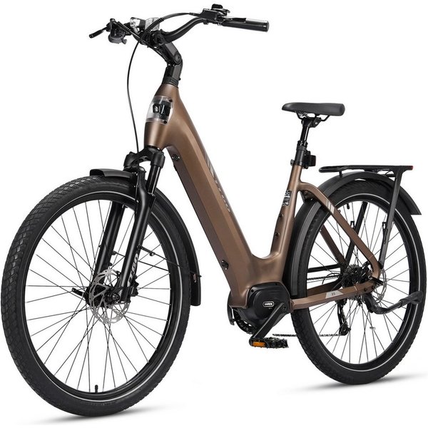 TTGO E-Bike Cityrad 28 Zoll, SUV, Mittelmotor, max. 130km, Z5, Federsattelstütze, 9 Gang, Kettenschaltung, Mittelmotor, 648 Wh, 5 Stufen, Drehmomentsensor, Elek