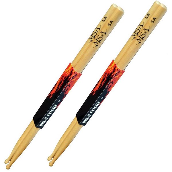 MSA Drumsticks 2 Paar Trommelstöcke, Schlagzeugstöcke, Sticks, Ahornholz 5A