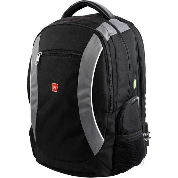 Traveller Laptoprucksack 36 Liter Tages- Cityrucksack Zahlenschloss 17" Fach Trolley-Fix Gurt, aus recyceltem Material