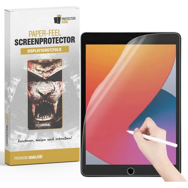 Protectorking Displayschutzfolie 2x Paperfeel für iPad 10.2 7/ 8/ 9 Gen.Displayschutz Schreiben Malen, 2-Stück, Tablet