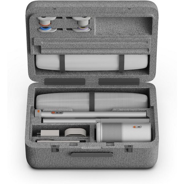 XGIMI XGIMI MoGo 4 Laser Outdoor Beamer Set mit Leinwand & PowerBase-Ständer Portabler Projektor (1000:1 Nativer Kontrast, 1920 x1080 (1080P) px, Triple-Laser, 