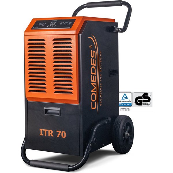 Comedes Bautrockner Luftentfeuchter Comedes ITR 70, 70 Liter/Tag, Entfeuchtung 70 l/Tag, Tank 5.5 l, 5,5 Liter Wassertank und Schlauchanschluss