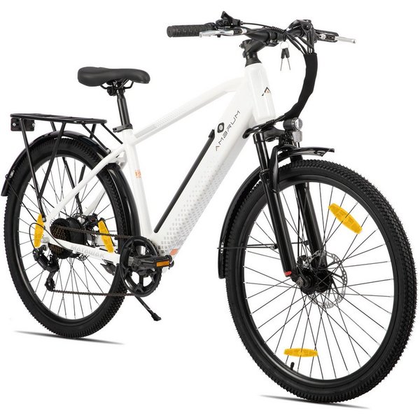 HILAND E-Bike 26" Elektro-Citybike 250W 10,4Ah mit Gepäckträger für Pendeln & Touren, Heckmotor, 374,4 Wh