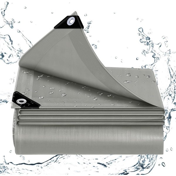 Woltu Schutzplane, Abdeckplane wasserdicht mit Ösen 140 g/m² PE UV-beständig