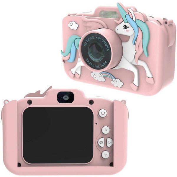 POPOLIC Kinderkamera 1080P 2,0-Zoll-Bildschirm Kamera Kinder mit 64GB-Karte Kinderkamera (8x opt. Zoom, inkl. Selfie Digitalkamera Kinder Fotoapparat Kinder, fü
