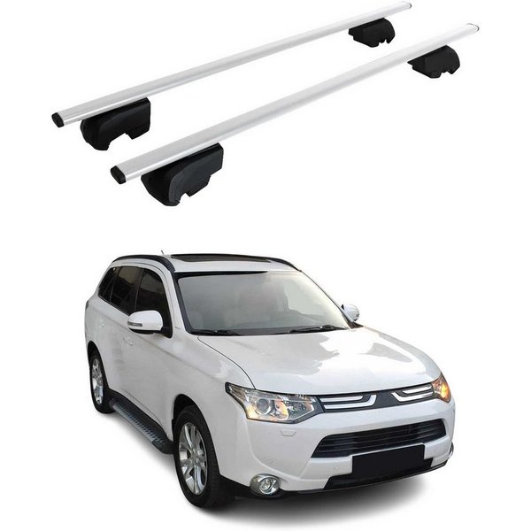 OMAC Dachträger Grundträger für Mitsubishi Outlander 2012-2020 Metall Silber ABE 2x