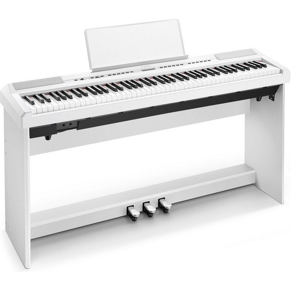Donner Digitalpiano E-Piano 88 Tasten Hammermechanik Gewichtete Tastatur Klavier DEP-20 (Set, mit Möbelständer, 3-Pedal-Einheit), für Anfänger Tragbares E-Piano