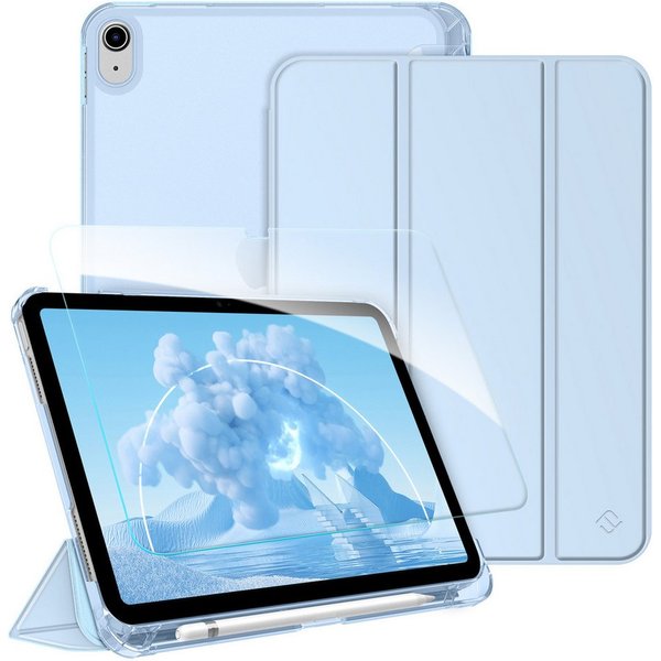 Fintie Tablet-Hülle für iPad 11 Generation 11'' 2025 (A16), iPad 10 Generation 10.9'' 2022, mit Schutzfolie, matt durchsichtige Rückseite Case mit Stifthalter