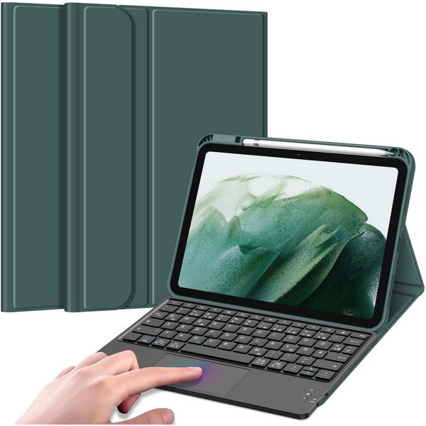 Fintie Tablet-Hülle für iPad 11. Generation 2025 11"(A16), iPad 10. Generation 2022 10.9", mit magnetischer Abnehmbarer Deutscher Touchpad Tastatur-QWERTZ Layou