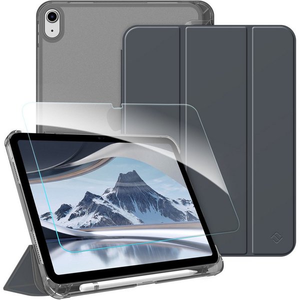 Fintie Tablet-Hülle für iPad 11 Generation 11'' 2025 (A16), iPad 10 Generation 10.9'' 2022, mit Schutzfolie, matt durchsichtige Rückseite Case mit Stifthalter