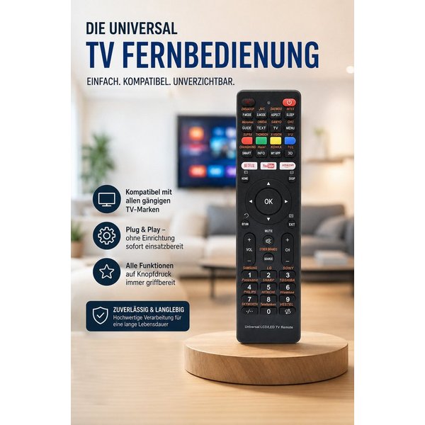 JTC24 Universal-Fernbedienung IR-1130 Fernbedienung