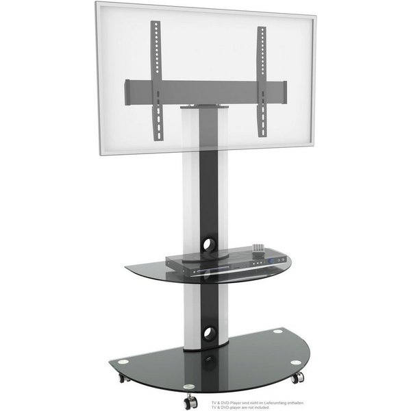 RICOO TV-Ständer Mobiler TV-Ständer modern und schwenkbar mit Glas-Ablagen FS0502, (bis 55 Zoll, bis VESA 600x400, 1-tlg., 30 kg Belastbarkeit, für 30 Zoll bis 