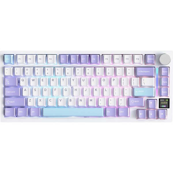 ATTACK SHARK X820 Ultra Mechanische Tastatur mit,75% ANSI-Layout, 2,4 GHz/BT/Wired Gaming-Tastatur (Gasket,TFT-Bildschirm und Knopf,5 Sound-Absorbing Foams,Hot-