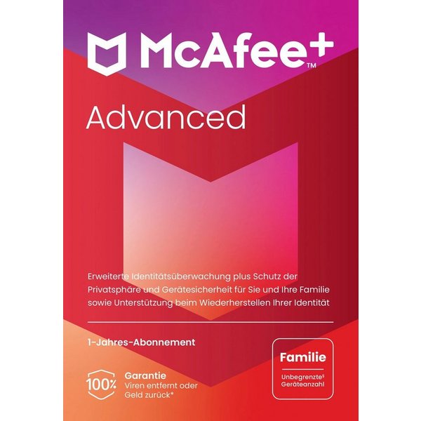 McAfee McAfee+ Advanced - Familie (Lizenzschlüssel), Virenprogramm