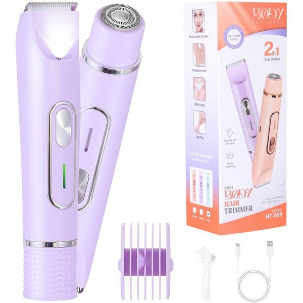 HATTEKER Epilierer HT-599, Aufsätze: 1 St., Damenrasierer, Bikini-Trimmer, 2-in-1