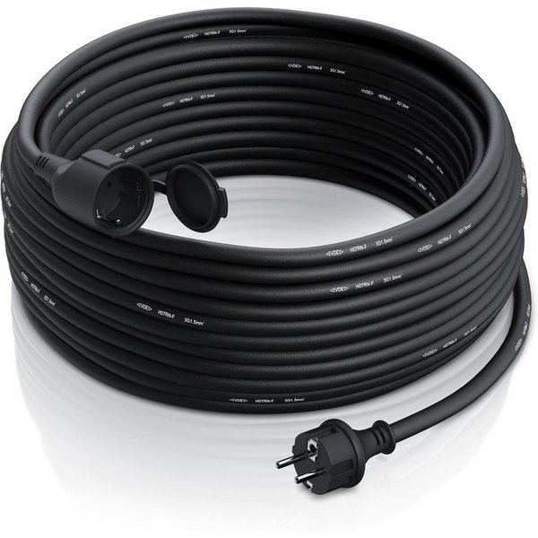 Brandson Stromkabel Verlängerung für den Außenbereich 3500W, Outdoor, IP44, 30m Verlängerungskabel, Typ F (Schuko), Schutzkontakt-Kupplung (3000 cm), Verlängeru