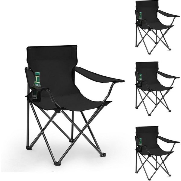 SUNULA Campingstuhl Faltbar Anglerstuhl Ultraleicht Faltstuhl Camping Klappstuhl (4 St), mit Getränkehalter, mit Tragetasche, bis max. 100 kg